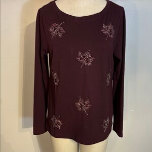 Talbots Plum Long Sleeve Top